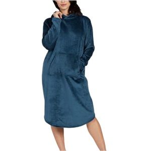 32 DEGREES VELOUR HOODED SLEEP LOUNGER TEAL SIZE: S/M